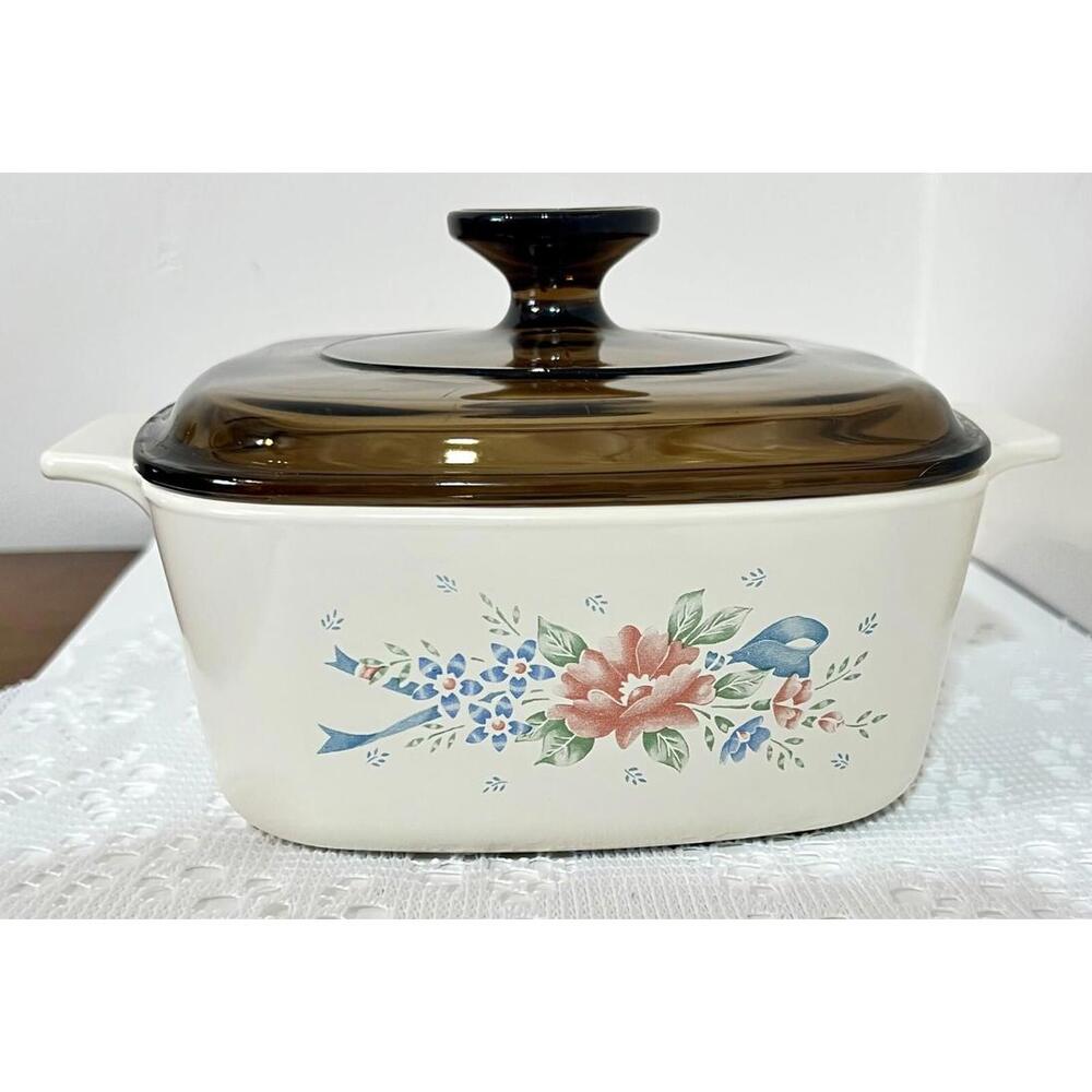 Corning Ware Symphony 1.5 L Casserole Dish A-1 ½-B w/ Glass Lid 1970s VTG